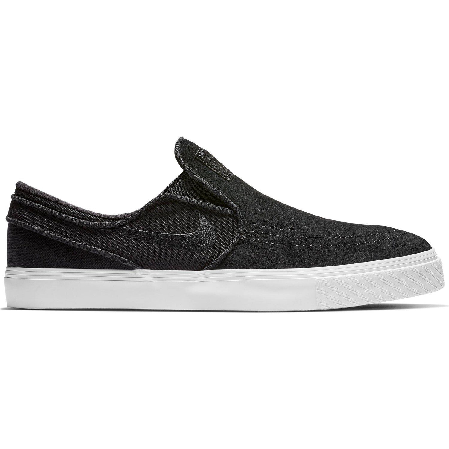 Nike SB Zoom Stefan Janoski Slip-On Skate Shoes - Black/Black-White UK 7