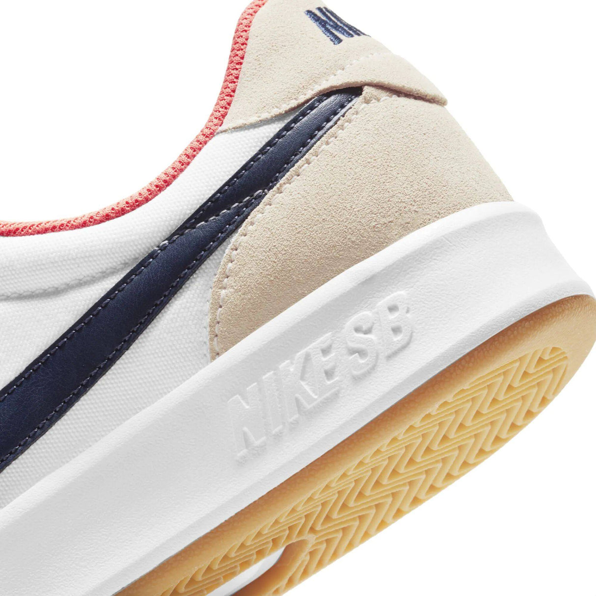 Nike SB Adversary Premium Skate Shoes - White/Midnight Navy-Turf Orange