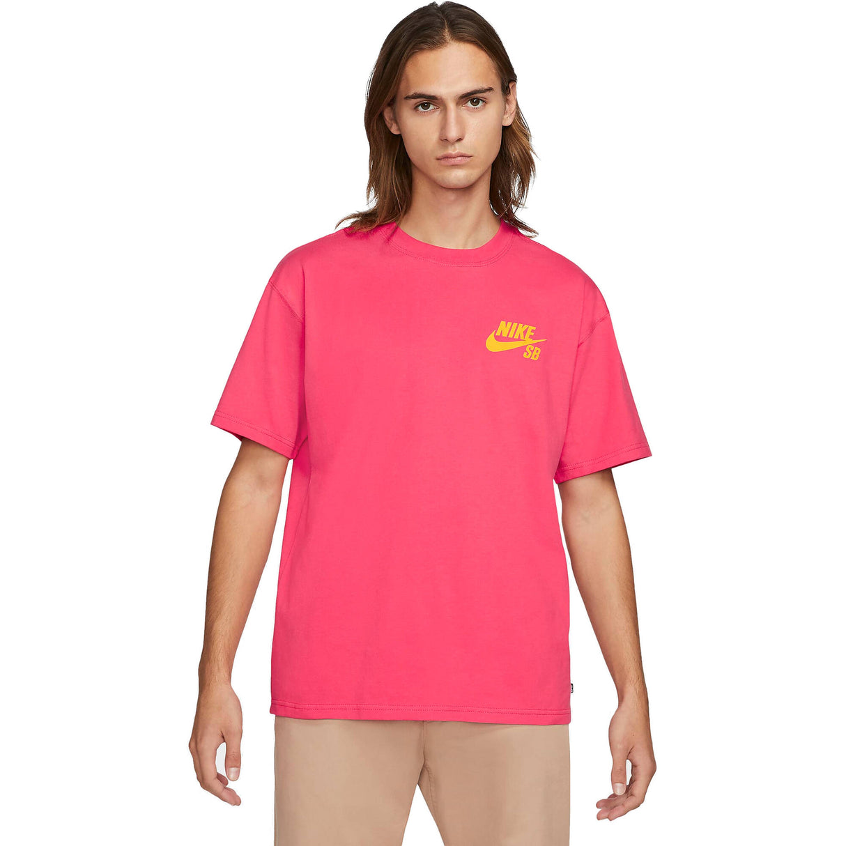 Nike SB Logo T Shirt - Lt Fusion Red/University Gold LRG