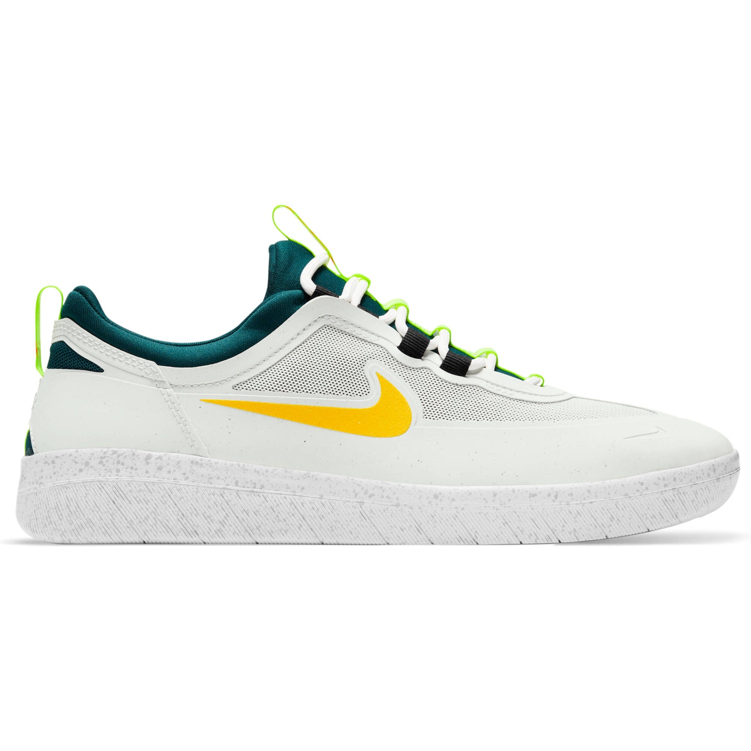 Nike SB Nyjah Free 2.0 Skate Shoes - Summit White/University Gold-Geode Teal UK 6