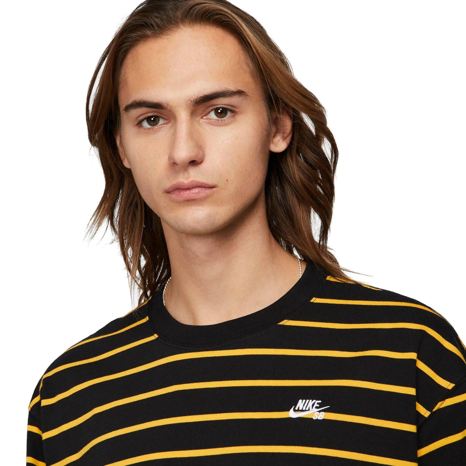 Nike SB Yarn Dye Striped T Shirt - Black/University Gold