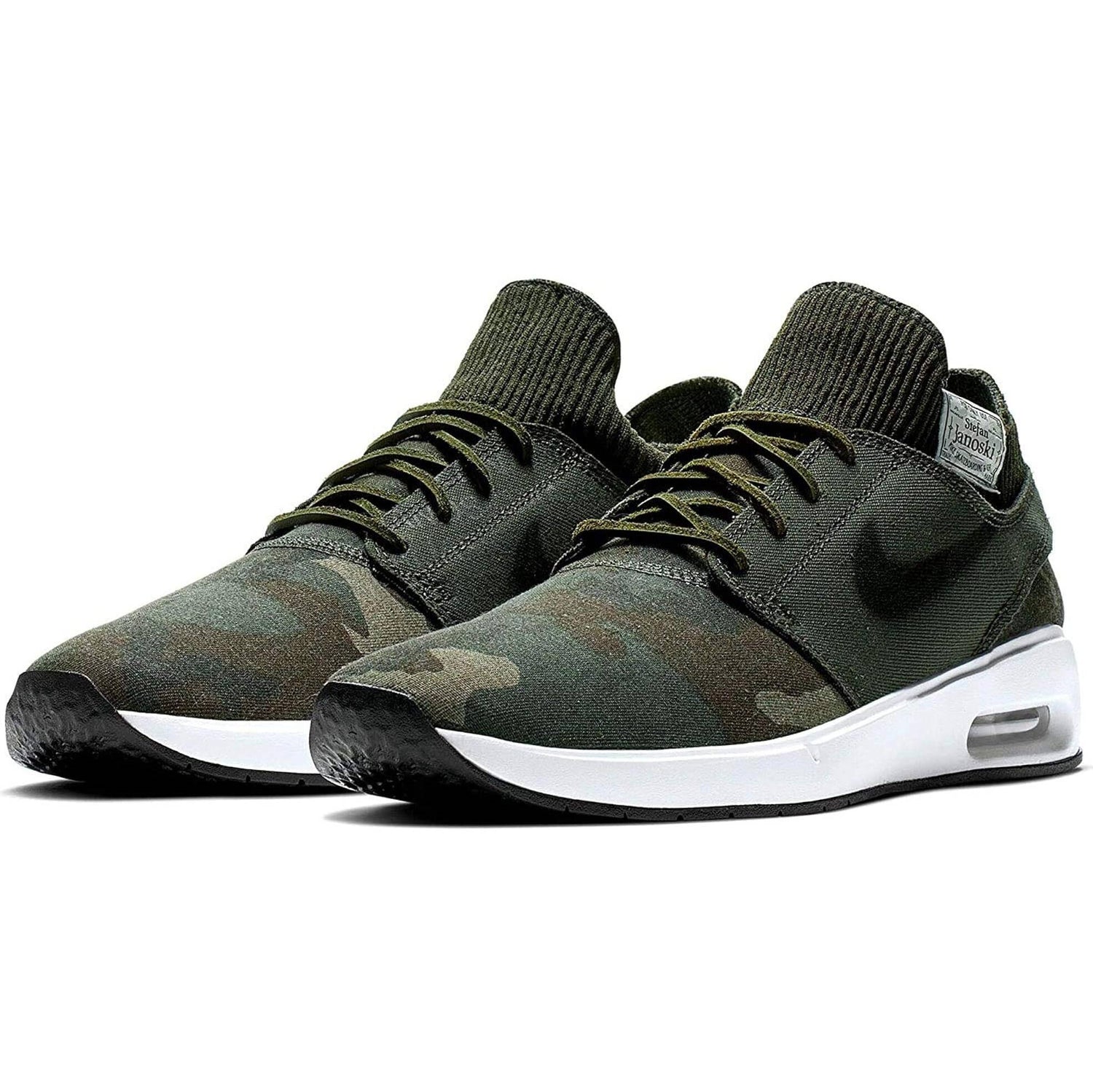 Nike SB Air Max Janoski 2 PRM Skate Shoes - Iguana/Black-Cargo Khaki-Desert Ore UK 7