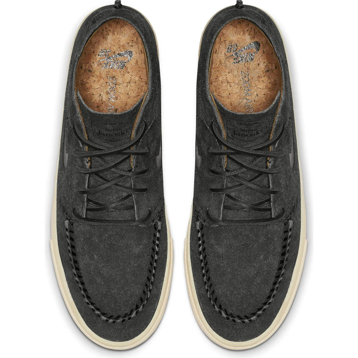Nike SB Zoom Janoski Mid Crafted Skate Shoes - Black/Black-Golden Beige-Team Gold