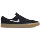Nike SB Zoom Janoski RM Slip-On Skate Shoes - Black/White-Black-Gum Light Brown UK 6