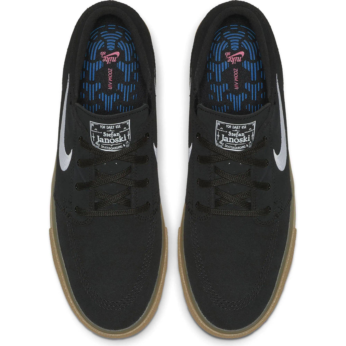 Nike SB Zoom Janoski RM Skate Shoes - Black/White-Black-Gum Light Brown