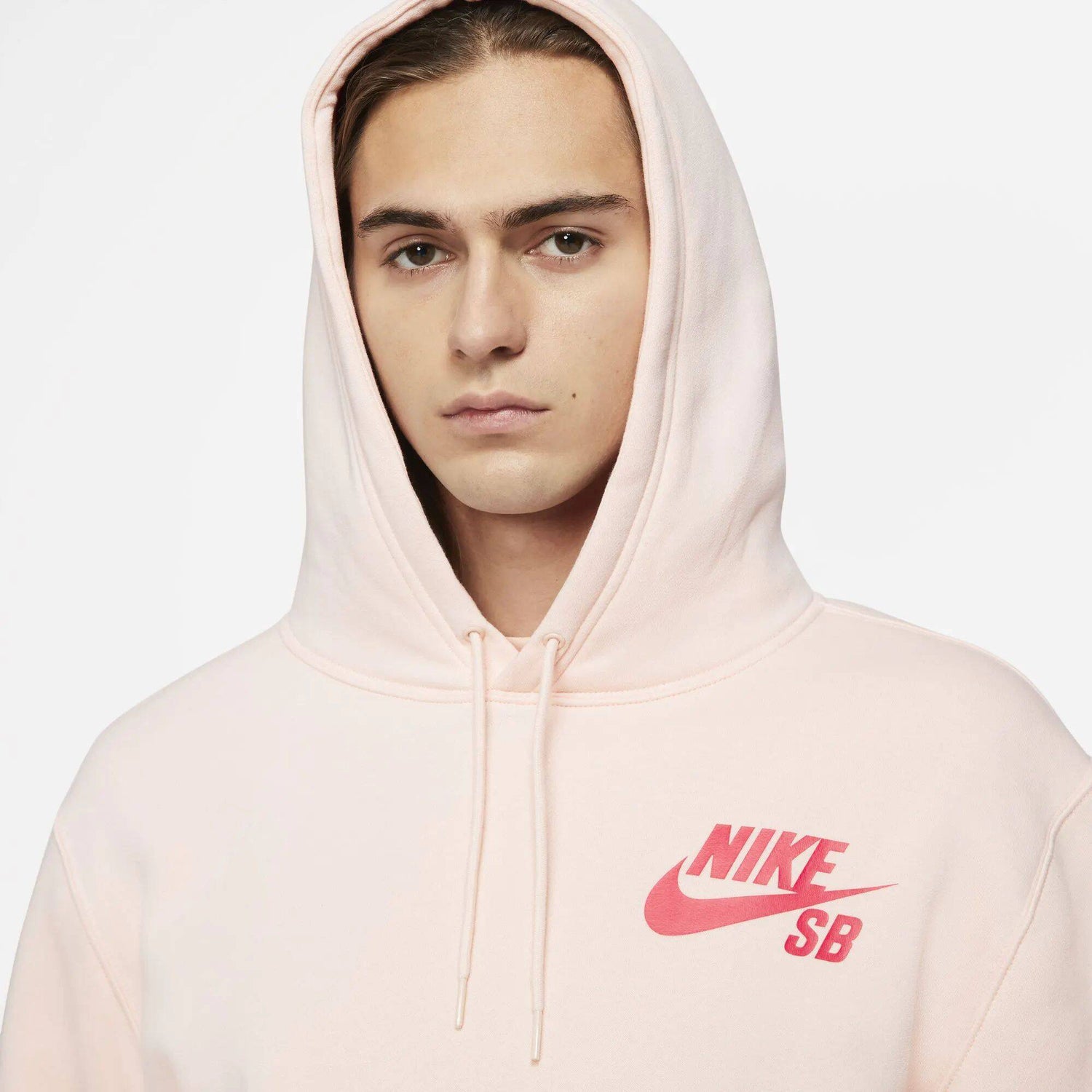 Nike SB Icon Pullover Essential Hoodie - Orange Pearl/Light Fusion Red