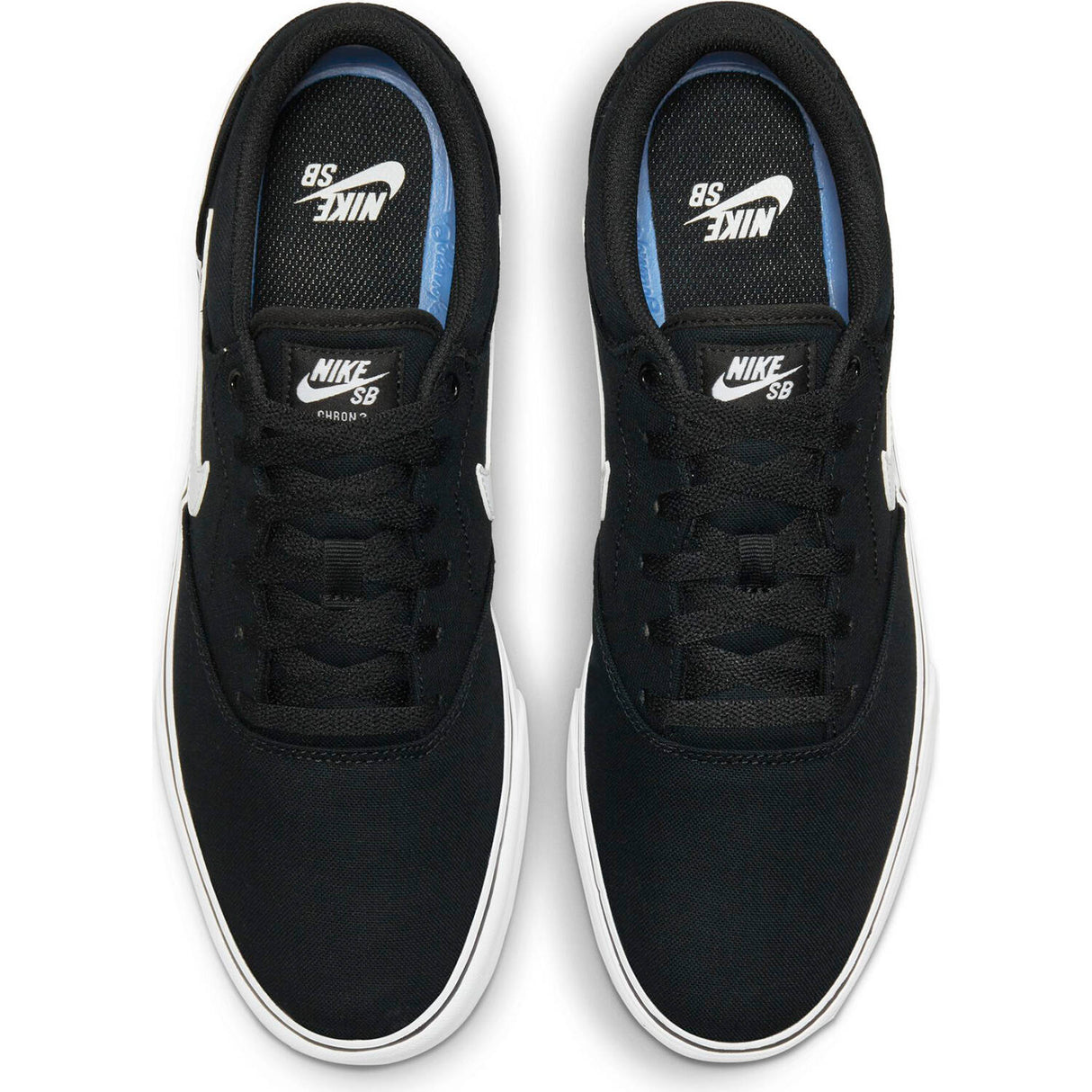 Nike SB Chron 2 Canvas Skate Shoes - Black/White-Black