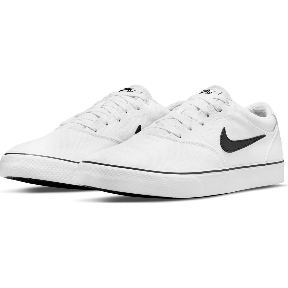 Nike SB Chron 2 Canvas Skate Shoes - White/Black-White