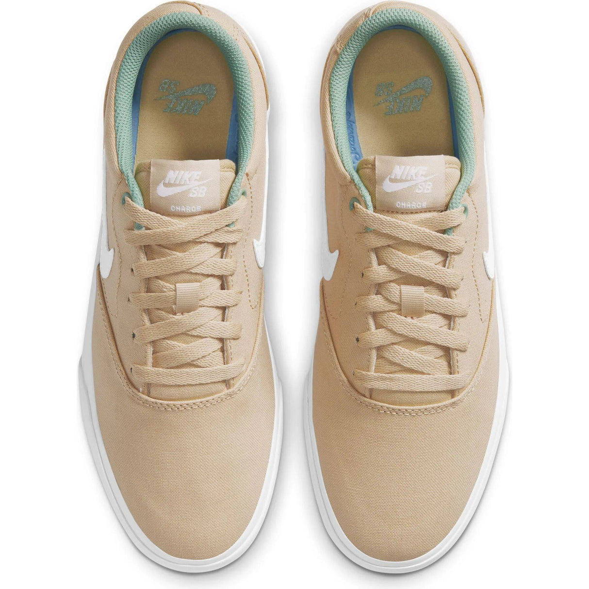 Nike SB Charge Canvas Skate Shoes - Sesame/White-Healing Jade-White