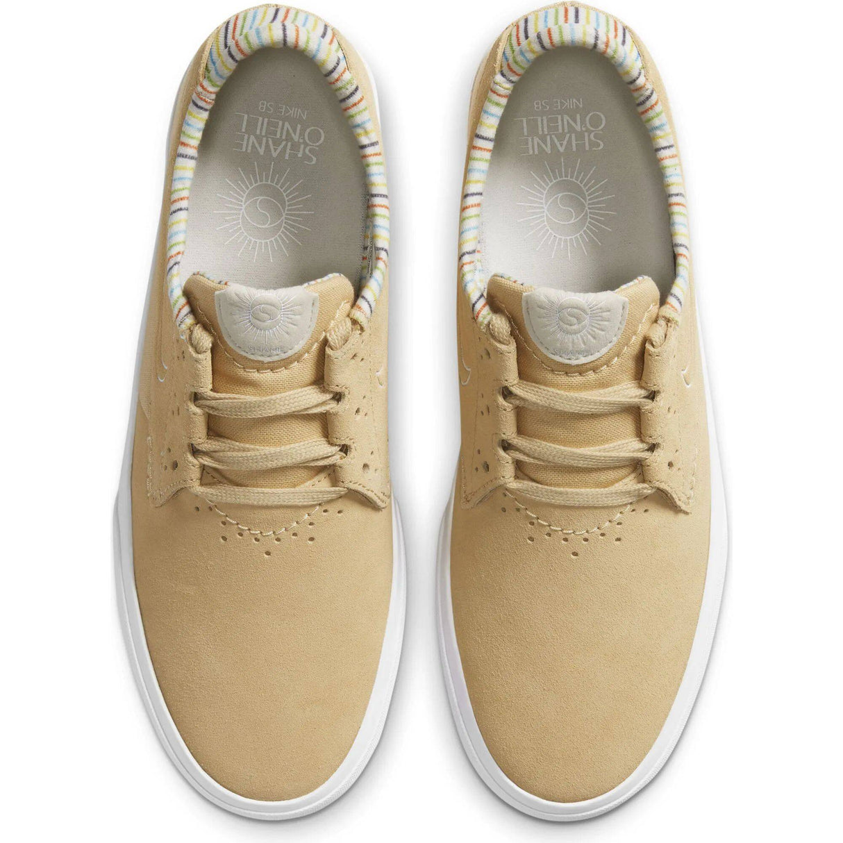Nike SB Shane (Worldwide Stripes Pack) Skate Shoes - Sesame/White-Lt Orewood Brown