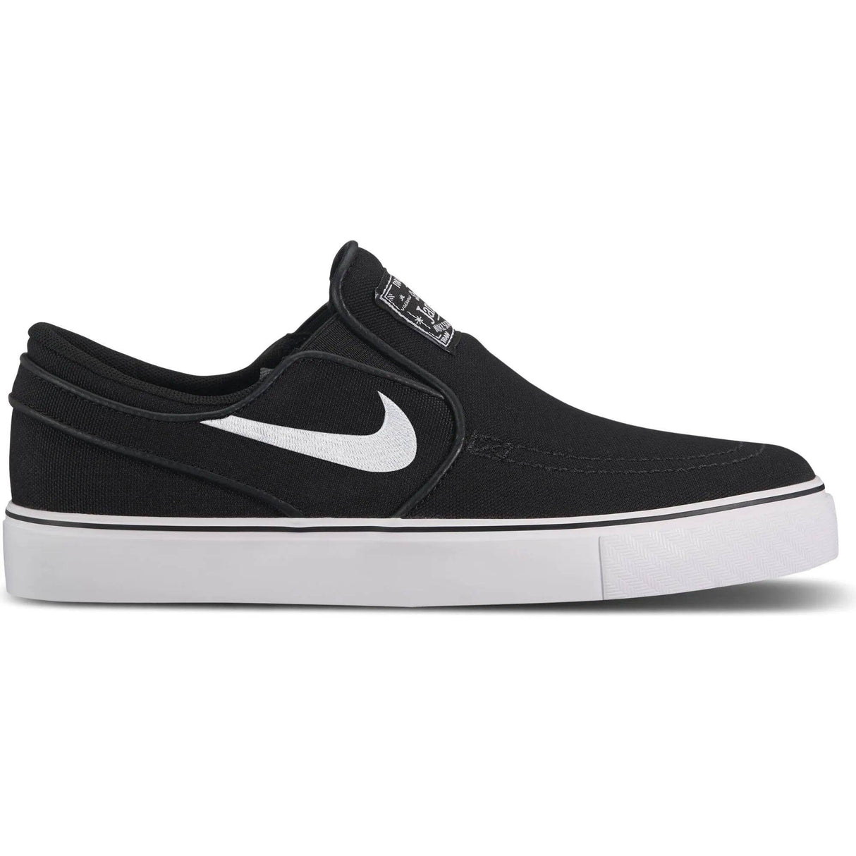 Nike SB Stefan Janoski Canvas Slip-On (GS) Kids Skate Shoes - Black/White