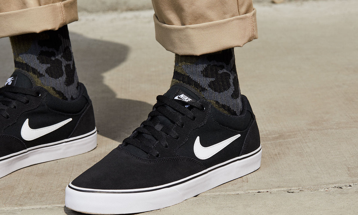 Nike SB Chron 2 Skate Shoes - Black/White-Black