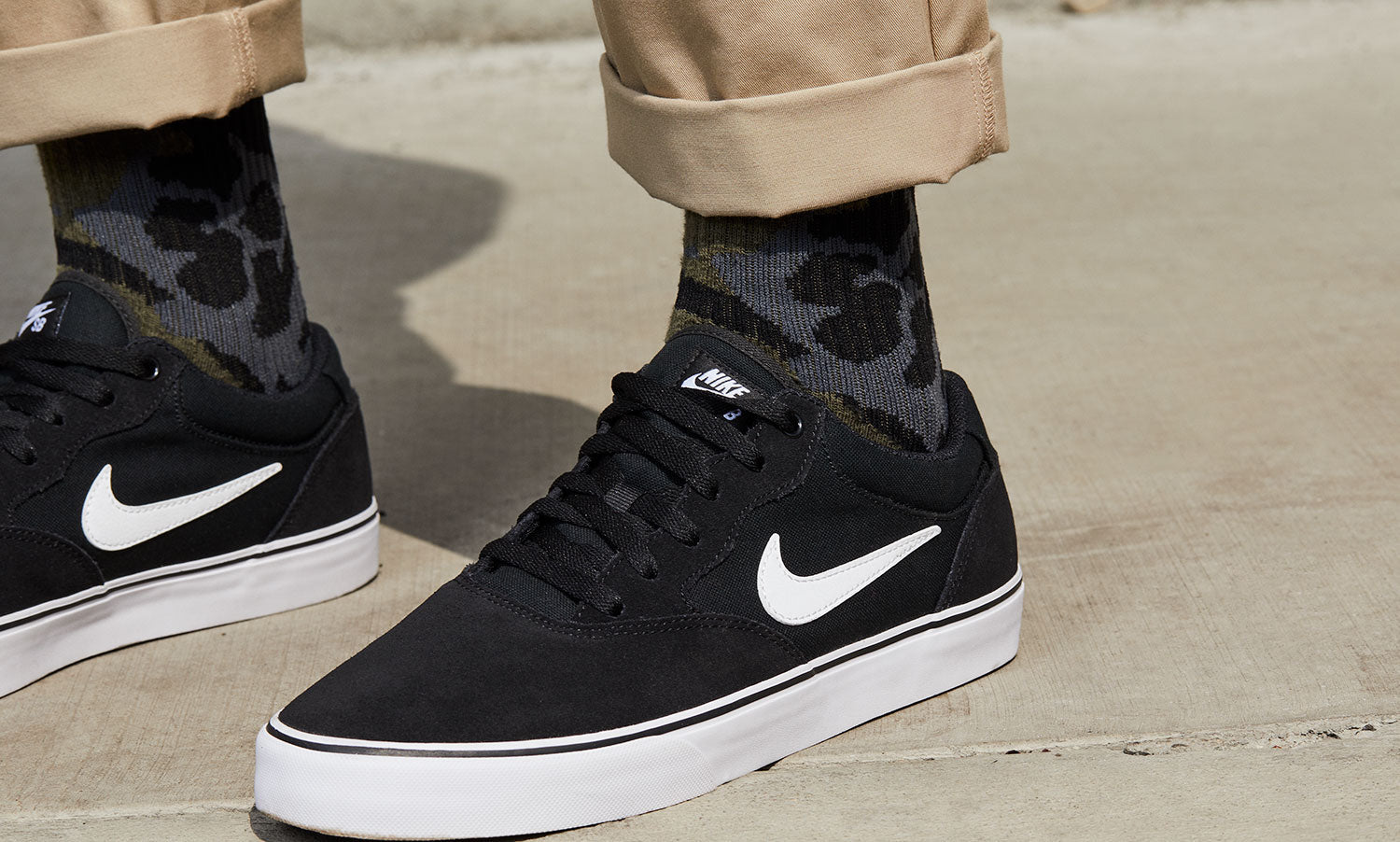 Nike SB Chron 2 Skate Shoes - Black/White-Black