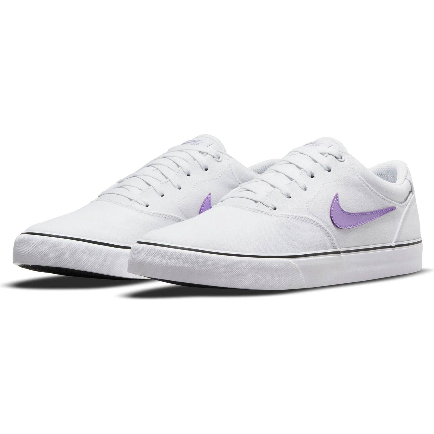 Nike SB Chron 2 Canvas Skate Shoes - White/Lilac-White-Black