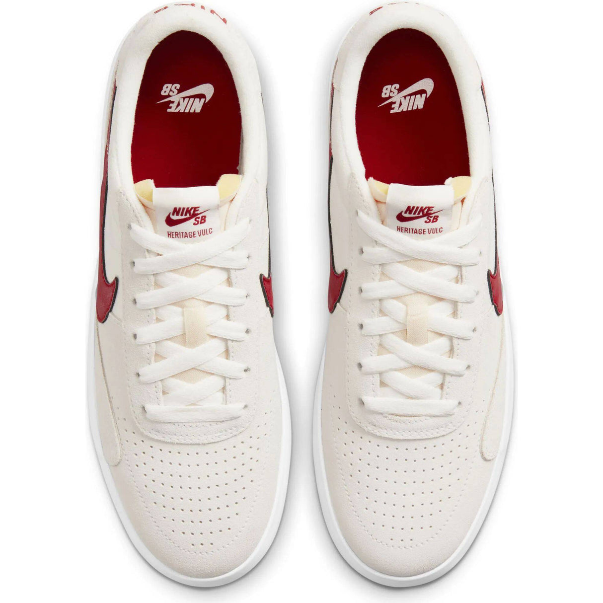 Nike SB Heritage Vulc Skate Shoes - Summit White/Gym Red-Summit White-White