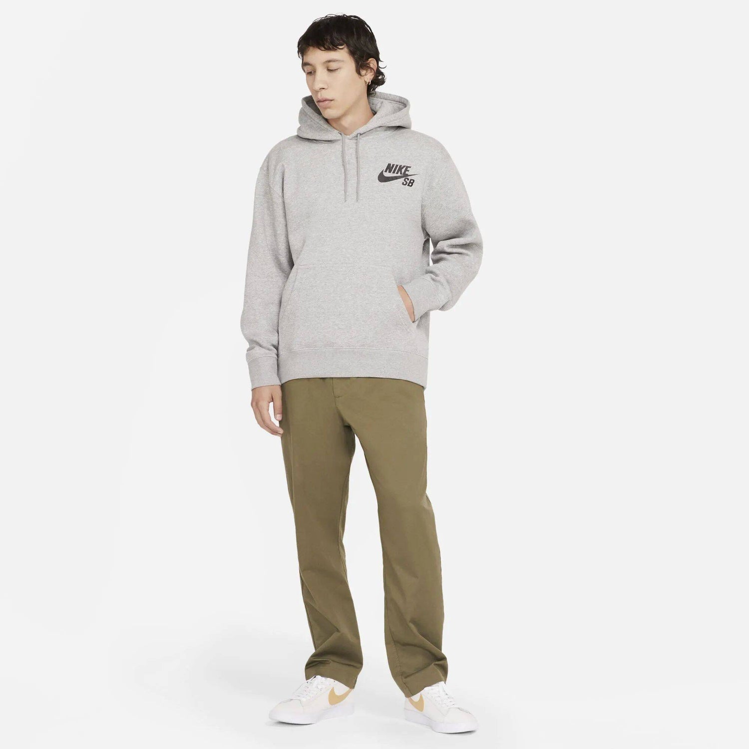 Nike SB Icon Essential Hoodie - Dark Grey Heather/Black