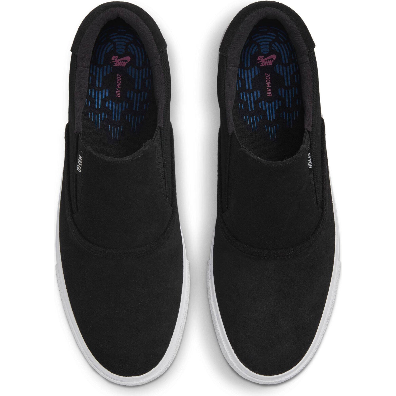 Nike SB Zoom Verona Slip Skate Shoes - Black/White-Black