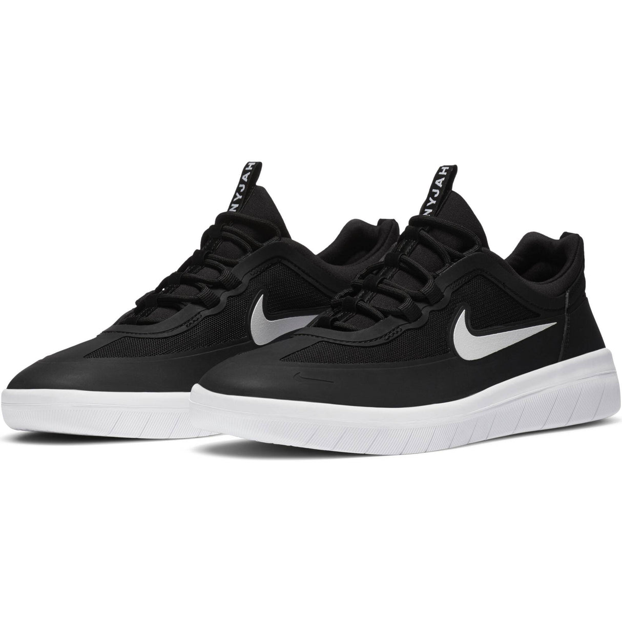 Nike SB Nyjah Free 2 Skate Shoes - Black/White-Black-Black