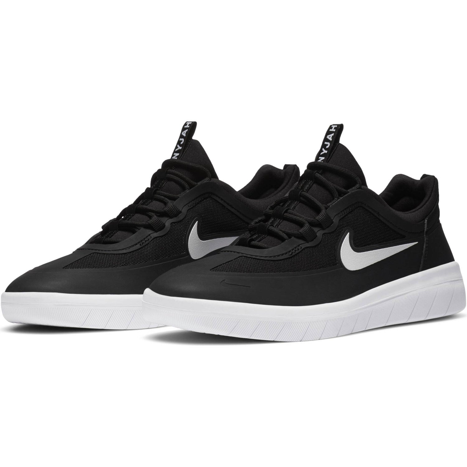 Nike SB Nyjah Free 2 Skate Shoes - Black/White-Black-Black