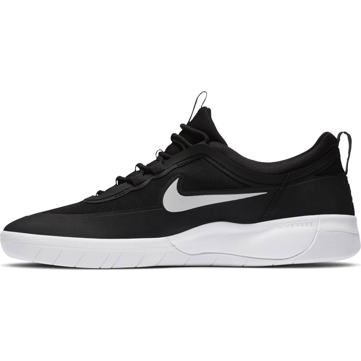 Nike SB Nyjah Free 2 Skate Shoes - Black/White-Black-Black