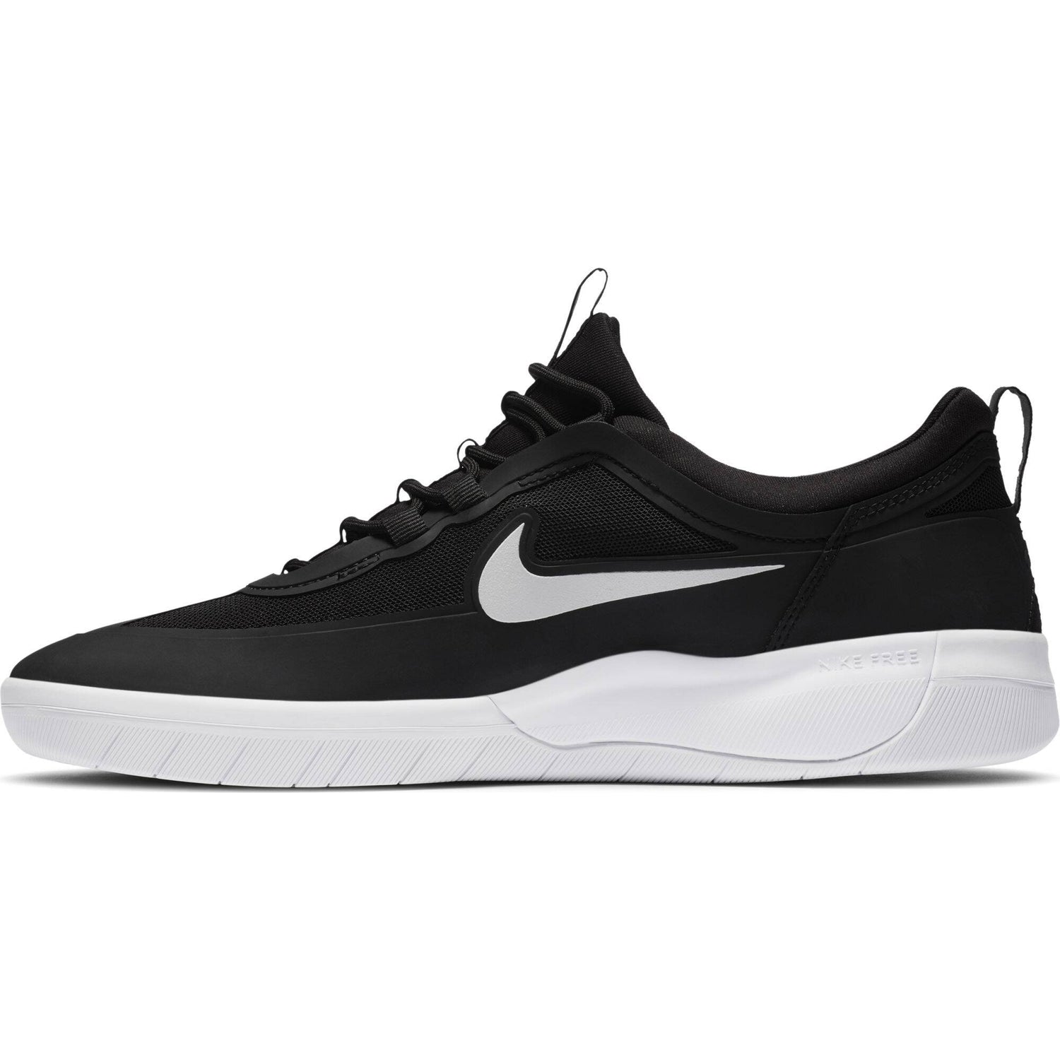 Nike SB Nyjah Free 2 Skate Shoes - Black/White-Black-Black