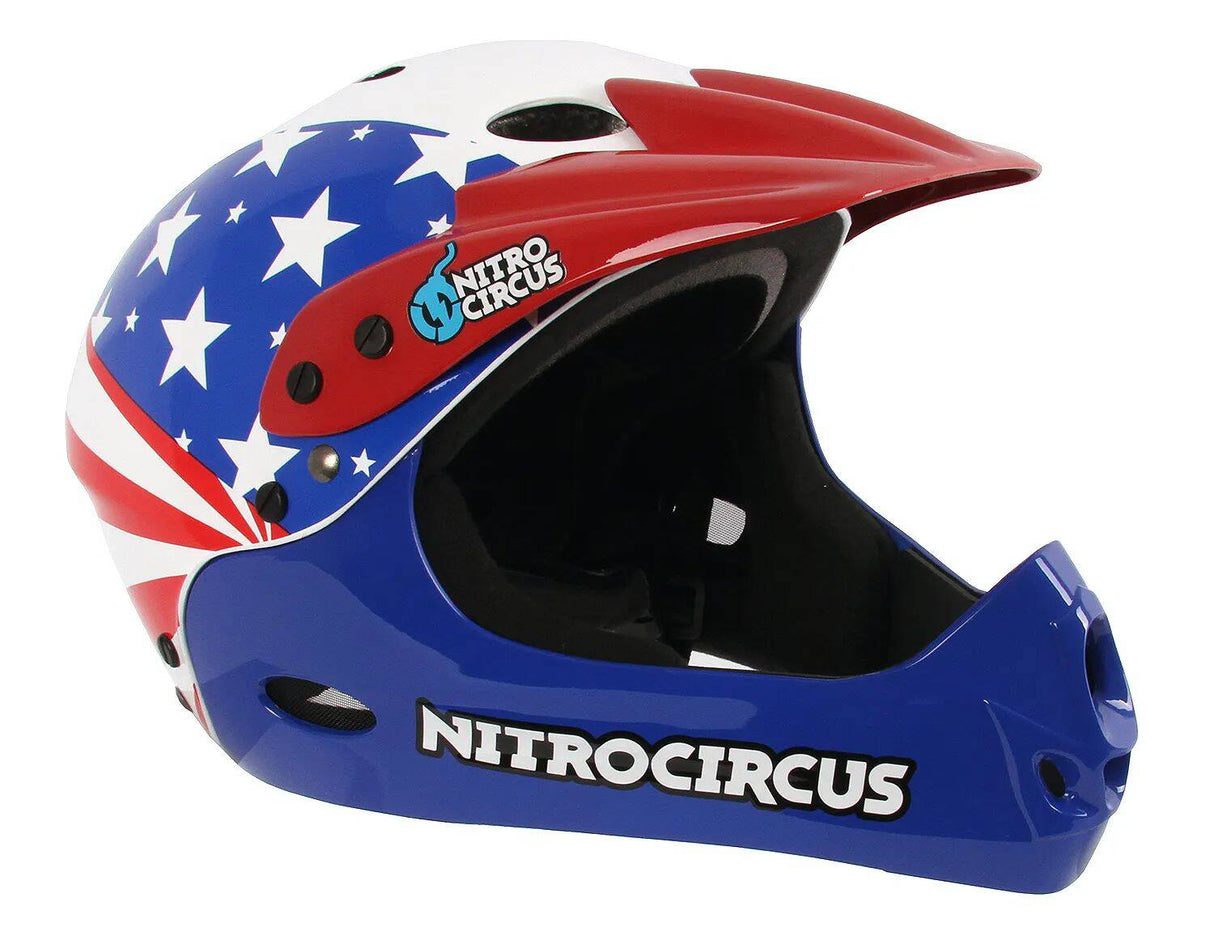 Nitro Circus H12 - Stars & Stripes Full Face Helmet - Red/White