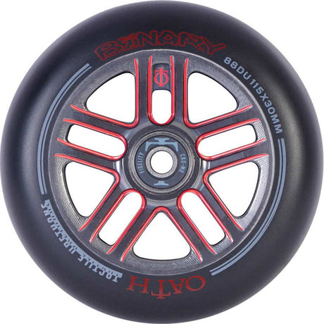 Oath Binary 115mm Scooter Wheels (Pair) - Red/Titanium