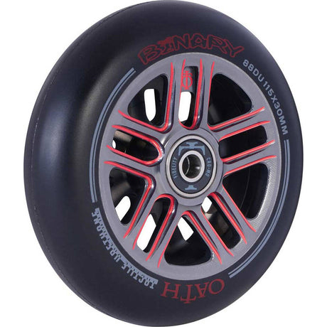Oath Binary 115mm Scooter Wheels (Pair) - Red/Titanium