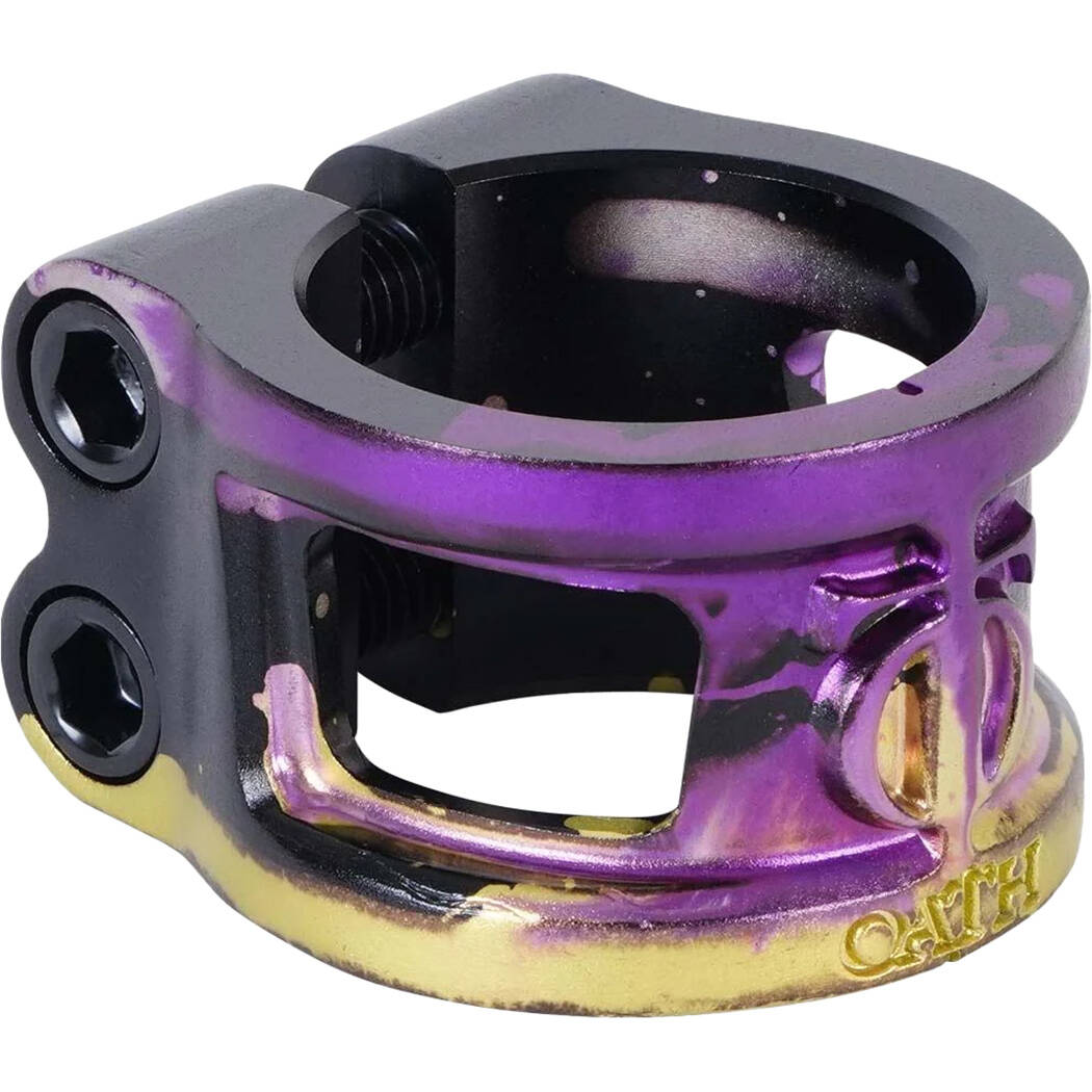 Oath Cage V2 HIC/IHC Scooter Collar Clamp - Black/Purple/Yellow