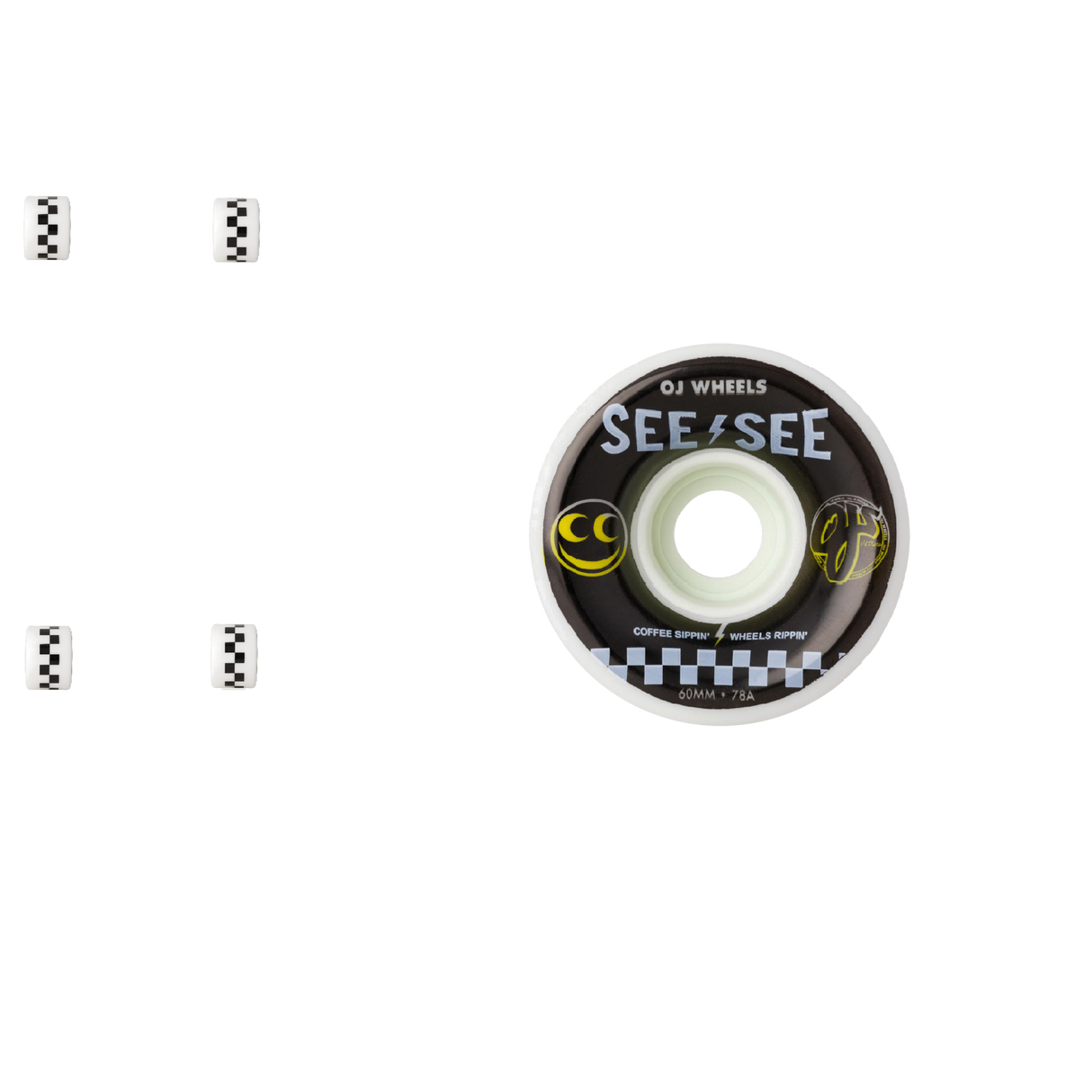 OJ Kimbel SEE SEE Super Juice 78a Skateboard Wheels - White 60mm