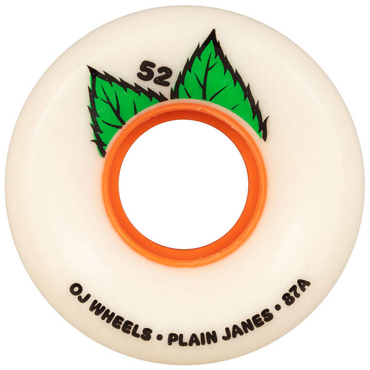 OJ Plain Jane Keyframe 87a Skateboard Wheels - White 52mm (Pack of 4)