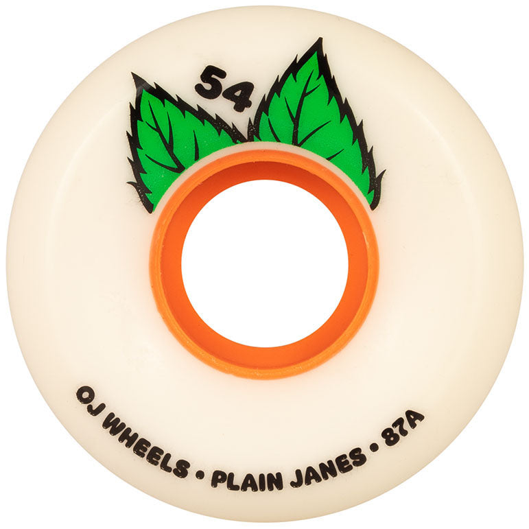 OJ Plain Jane Keyframe 87a Skateboard Wheels - White 54mm (Pack of 4)