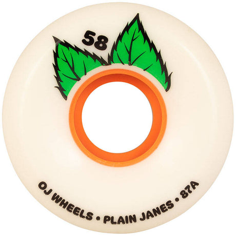 OJ Plain Jane Keyframe 87a Skateboard Wheels - White 58mm (Pack of 4)