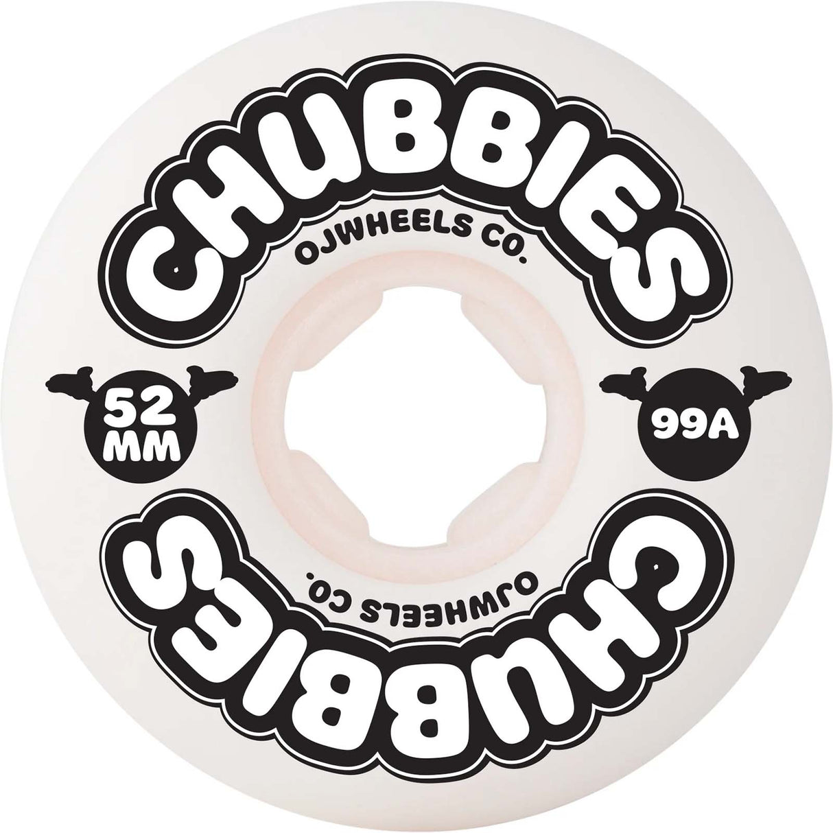 OJ Chubbies Skateboard Wheels - White 52mm