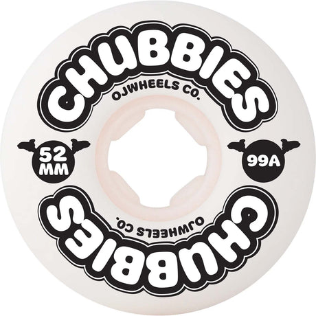 OJ Chubbies Skateboard Wheels - White 52mm
