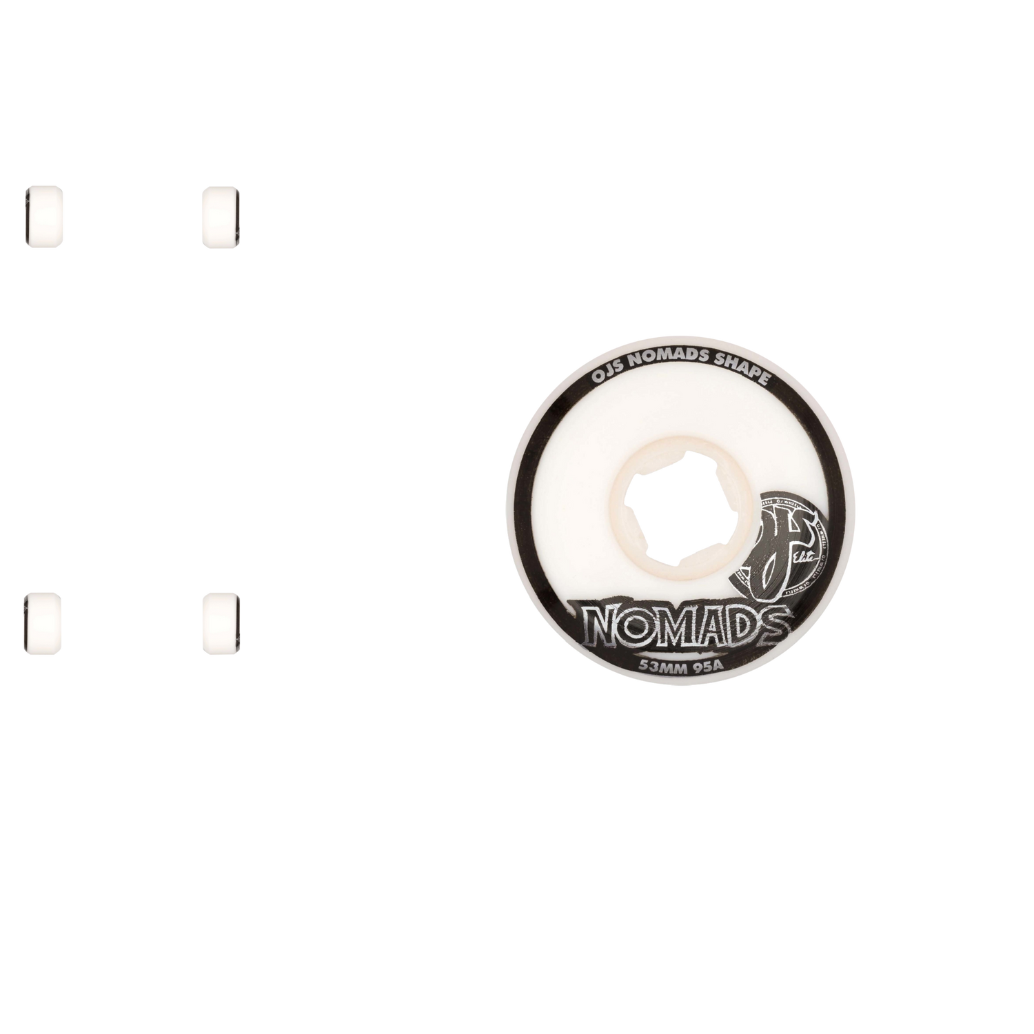 OJ Elite Nomads 95A Skateboard Wheels - Black/White 53mm