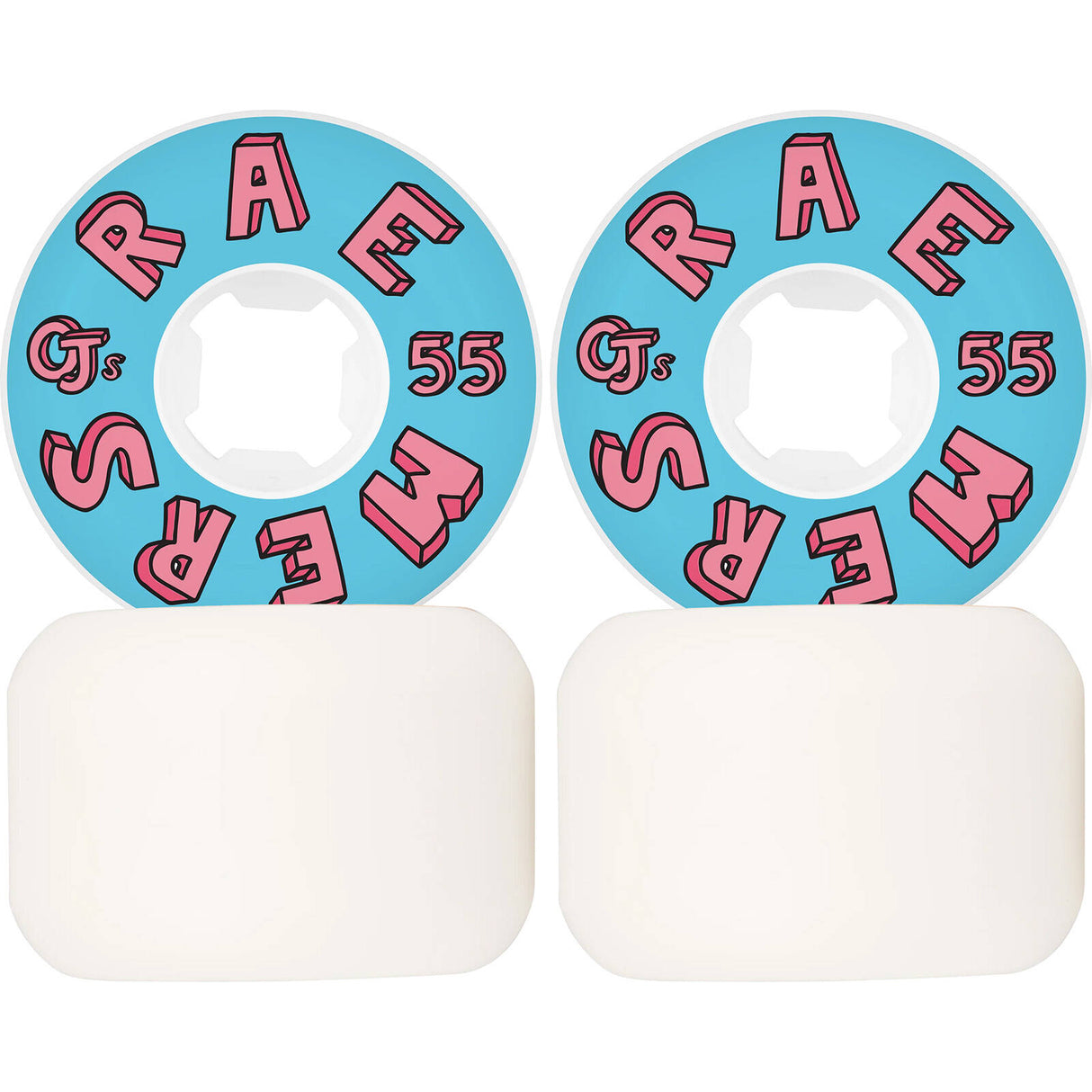 OJ Raemers Foundation Skateboard Wheels - Pink/Blue 55mm