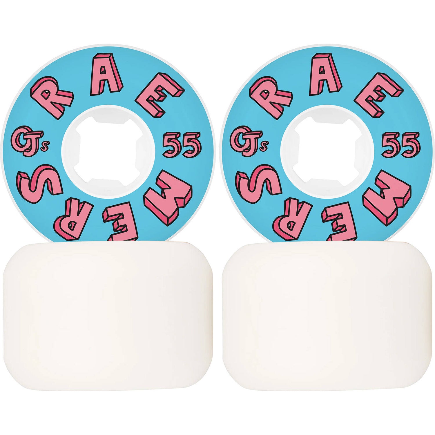 OJ Raemers Foundation Skateboard Wheels - Pink/Blue 55mm