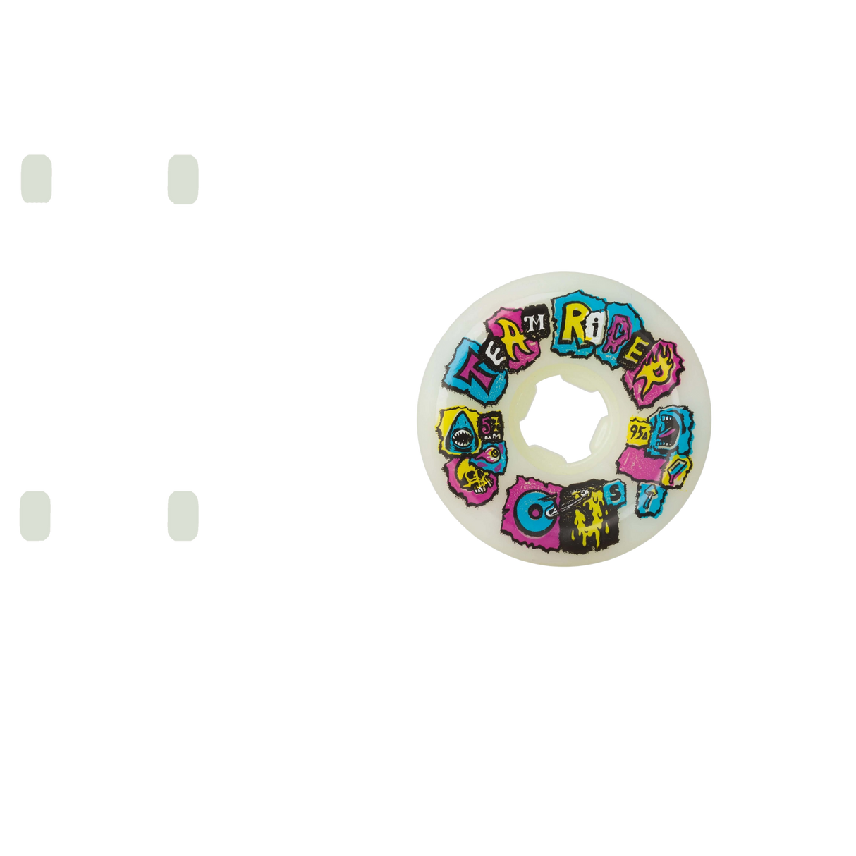 OJ Team Rider Skateboard Wheels - White/Multi 57mm