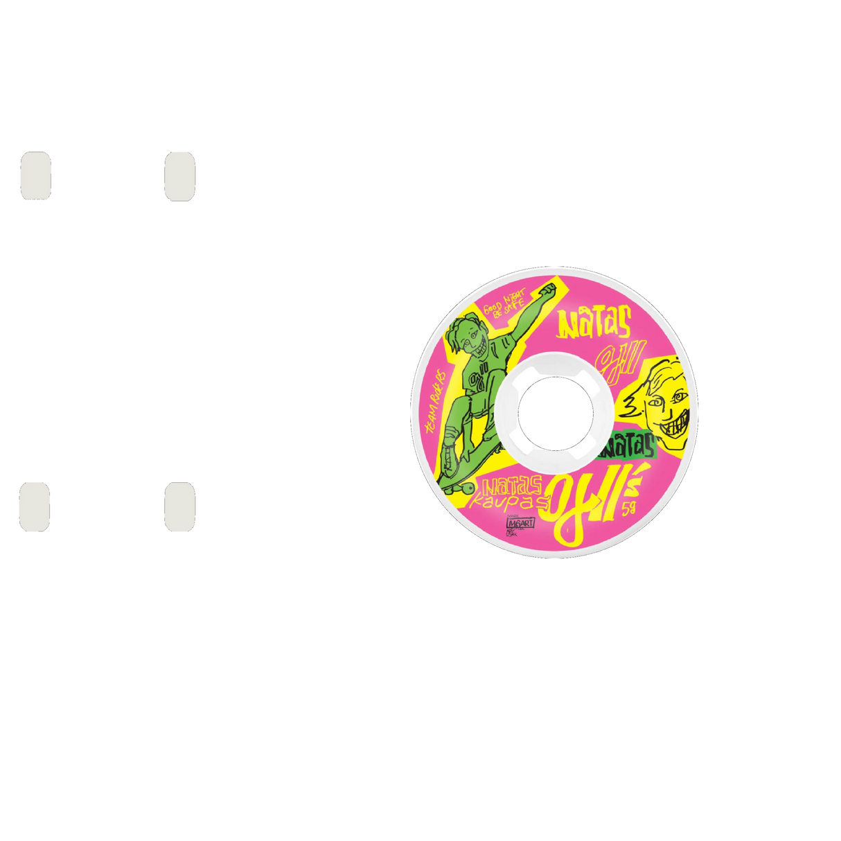 OJ Natas Kaupas 2 Original Hardline 95a Skateboard Wheels - Neon 58mm