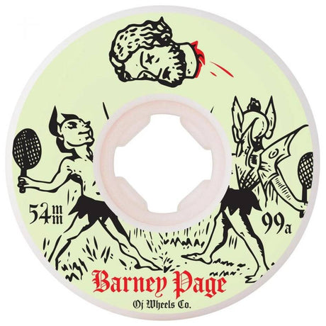 OJ Barney Page Original Skateboard Wheels - White 54mm