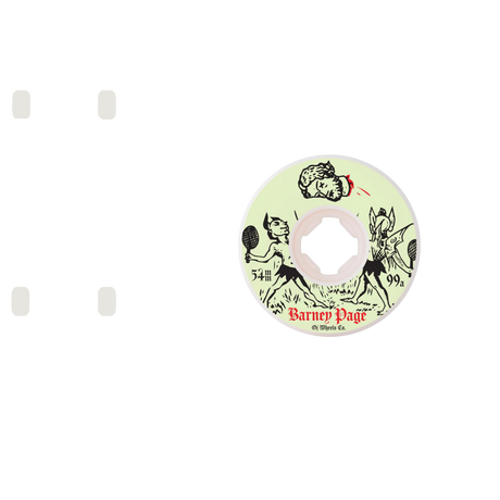 OJ Barney Page Original Skateboard Wheels - White 54mm