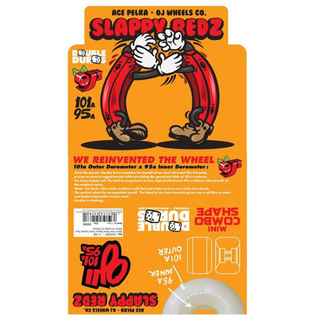 OJ Double Duro Ace Pelka Slappy Skateboard Wheels - White 58mm