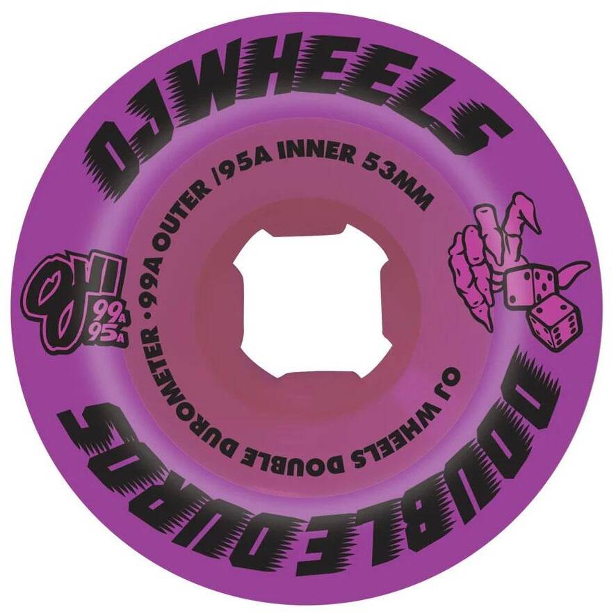 OJ Double Duro Skateboard Wheels - Purple 53mm