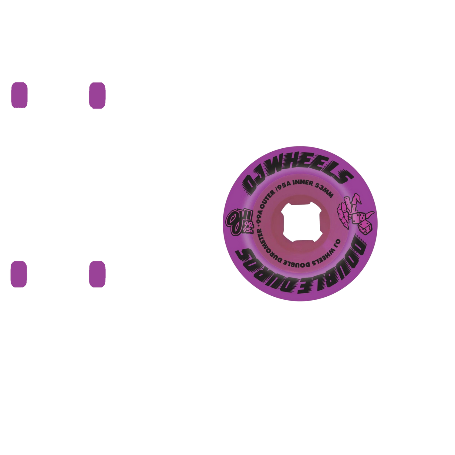 OJ Double Duro Skateboard Wheels - Purple 53mm