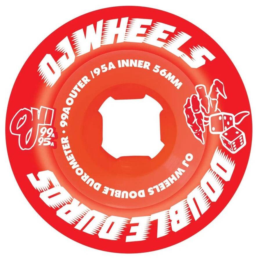OJ Double Duro Skateboard Wheels - Red 56mm