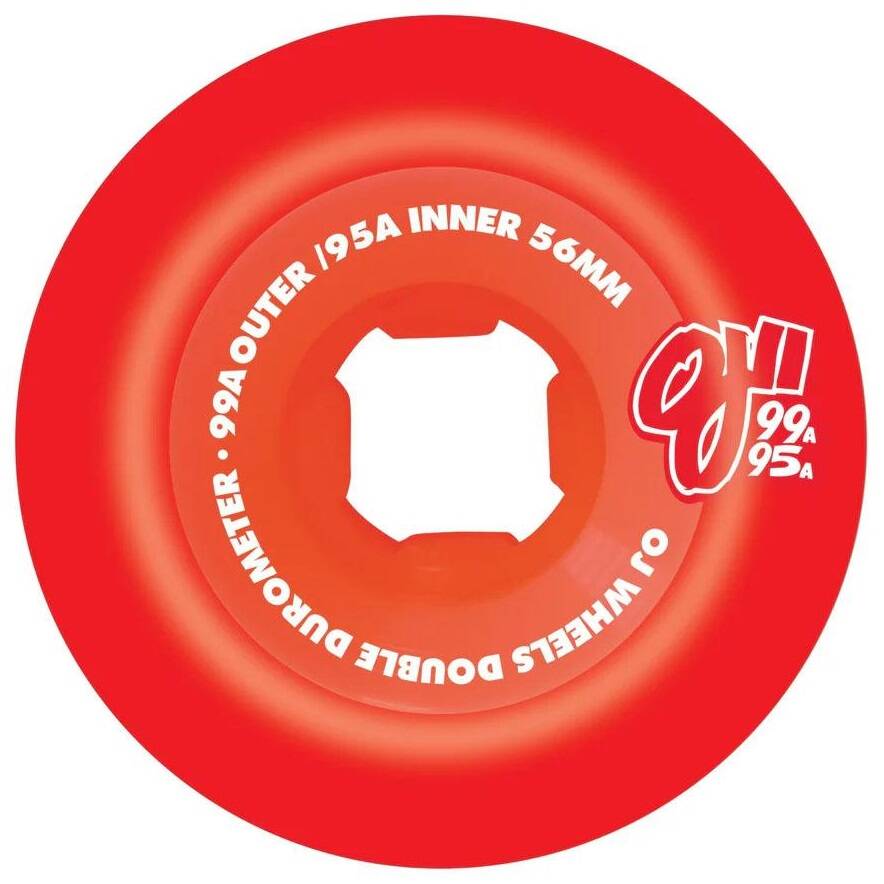 OJ Double Duro Skateboard Wheels - Red 56mm