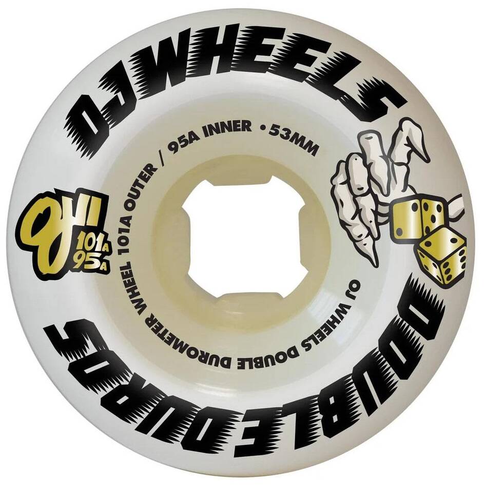 OJ Double Duro Skateboard Wheels - White 53mm
