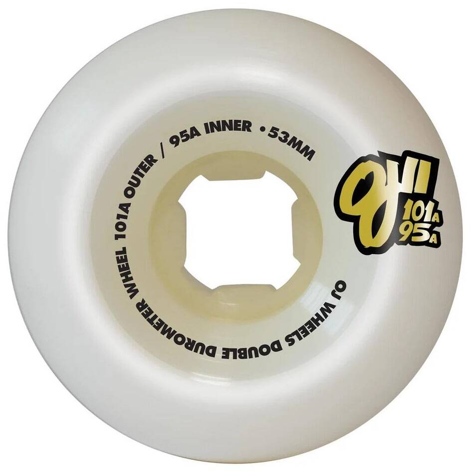 OJ Double Duro Skateboard Wheels - White 53mm