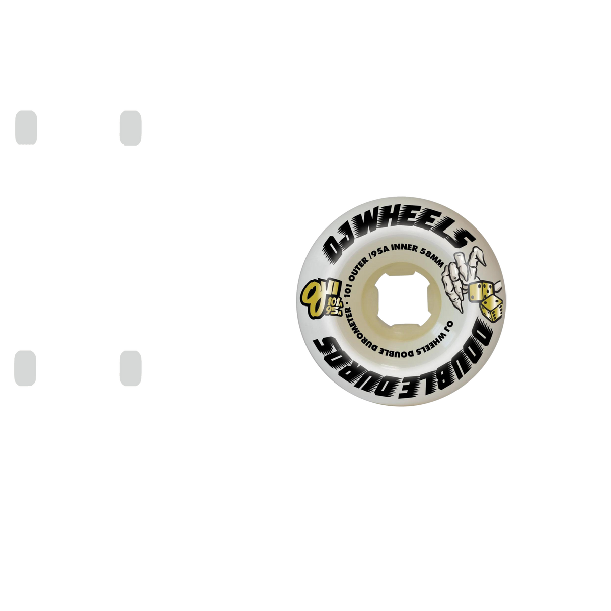 OJ Double Duro Skateboard Wheels - White 58mm